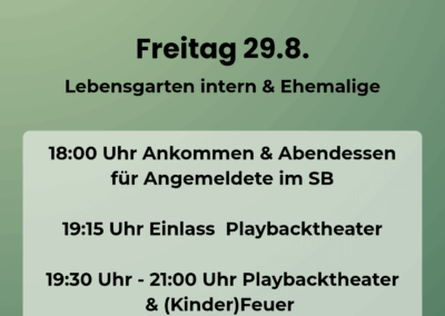 Wir feiern 40 Jahre Lebensgarten Steyerberg!